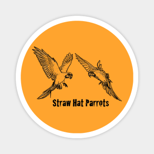 Straw Hat Parrots: Luffy and Zoro - Outline Black Magnet